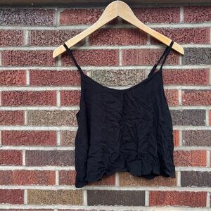Mossimo Supply Co. Black Crepey Spaghetti Strap Crop Top Tank Top